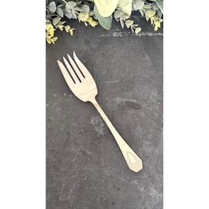 Heraldic Hammered meat fork 1847 Rogers Bros silverplate triple plate vintage